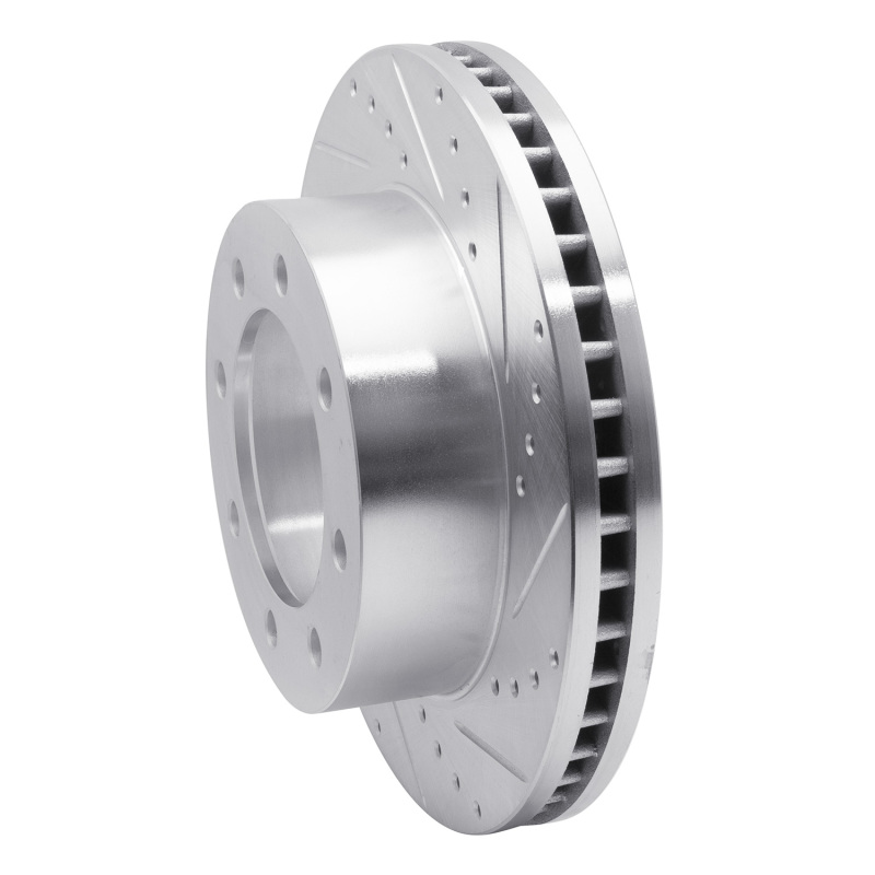 Ford F-250 Super Duty Brake Rotor (1) - Front Right - R1 Concepts - Drilled & Slotted - Silver - `05-`12